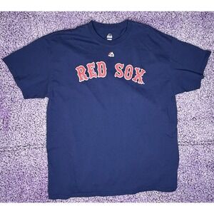 Boston Red Sox Majestic T-Shirt XL | Navy Blue MLB Logo Tee | Short Sleeve